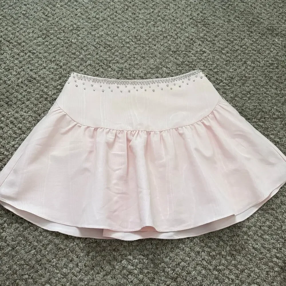 LoveShackFancy | Ballet Pink Kanoa/Lively Crop Top/Skirt Rhinestone Matching Set